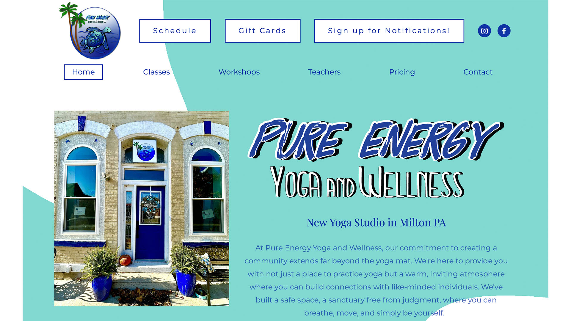 We created the Website Pure Energy Yoga and Wellness using MindBodyOnline for Scheduling. 