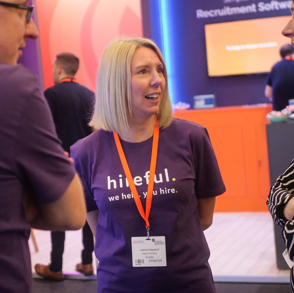 Employees in hireful t-shirts