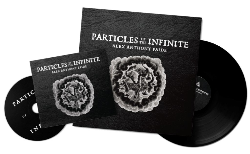 Mockup of album and CD for Particles of the Infinite