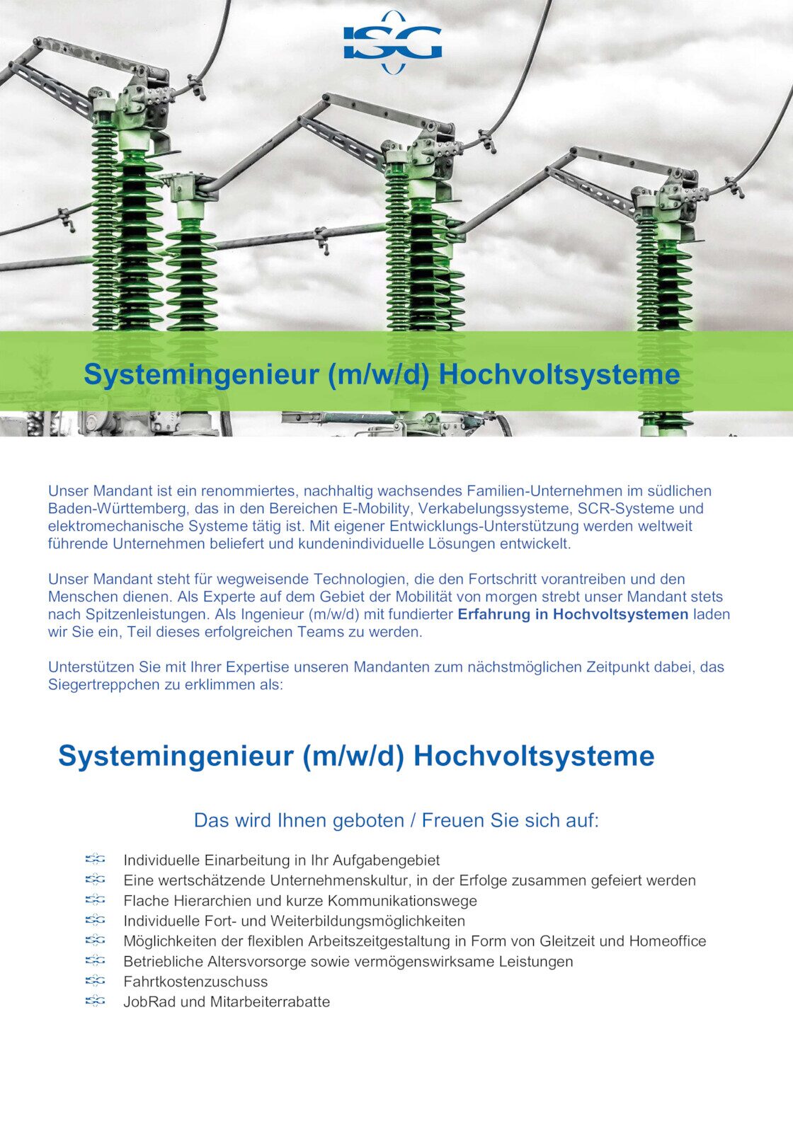 StelleSystemingenieur (m/wd) Hochvoltysteme gesuchtanzheige: