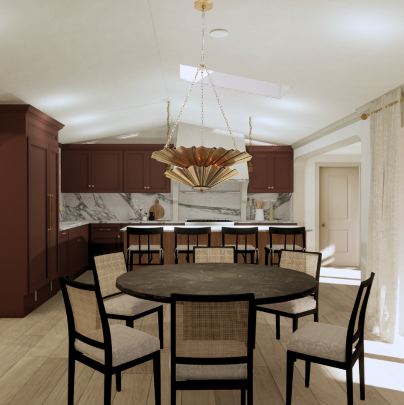 crimson and crome kitchen and dining room remodel in cottonwood heigths