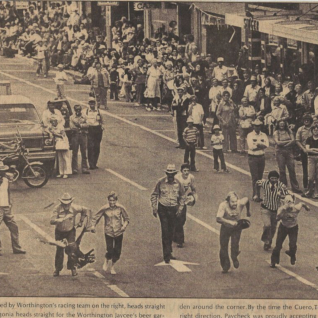 1978: Aerial View From King Turkey Day: Ruby Begonia Race Team Members Bob Hesse, Mary C. Kahlich, And Jack Calk Are On The Left With Paycheck And Crew On The Right.

