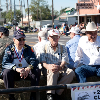 WWII and Korean War Veterans were honored as Parade Grand Marshals at the 2010 Turkeyfest Parade.
