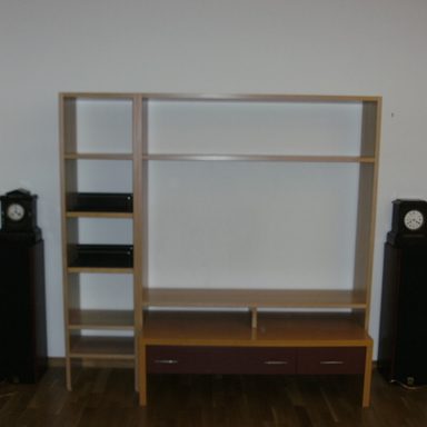 Technikmöbel, Flat, Hifi, CD-Auszüge, 26mm Buchefurnierplatte, lackiert