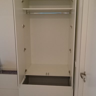 Garderobenschrank 3200x1830x600mm, top Qualität, Schubkästen von Hettich, Aluminium pur Zarten, alles push to open, Einbauen vom feinsten, Möbelhandwerk Michalak