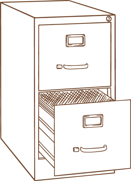 Illustration of a filing cabinet