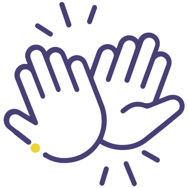 Cartoon hands in a high five