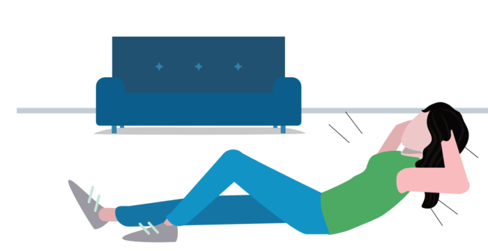 Man doing PainSweep exercises in his living room.