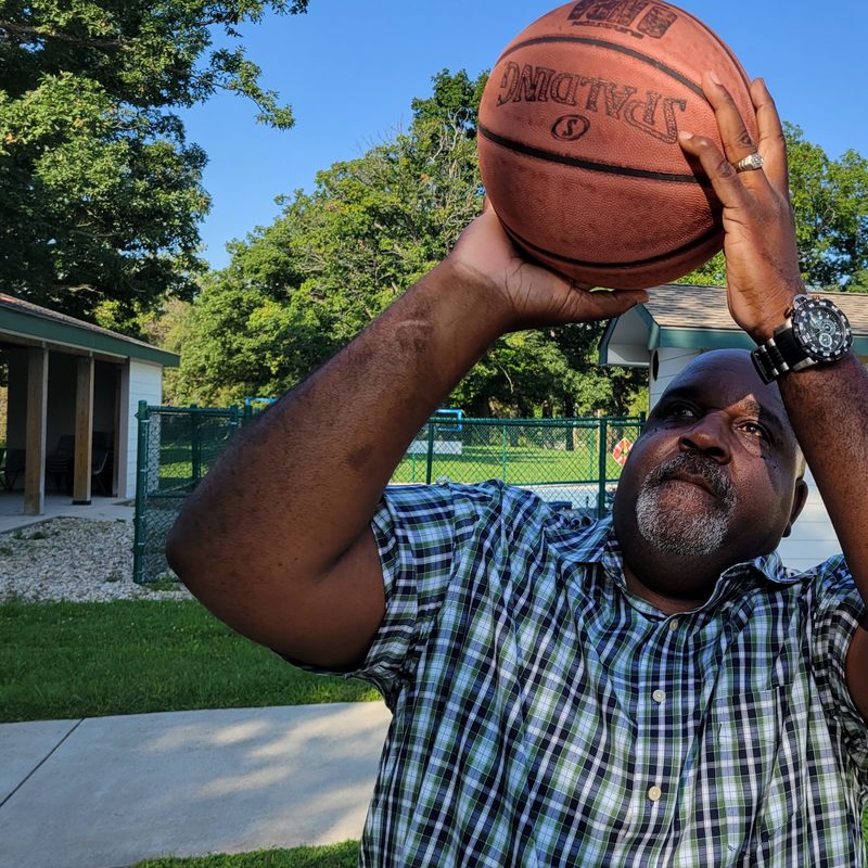 Mockingbird Hill resident shooting basketball