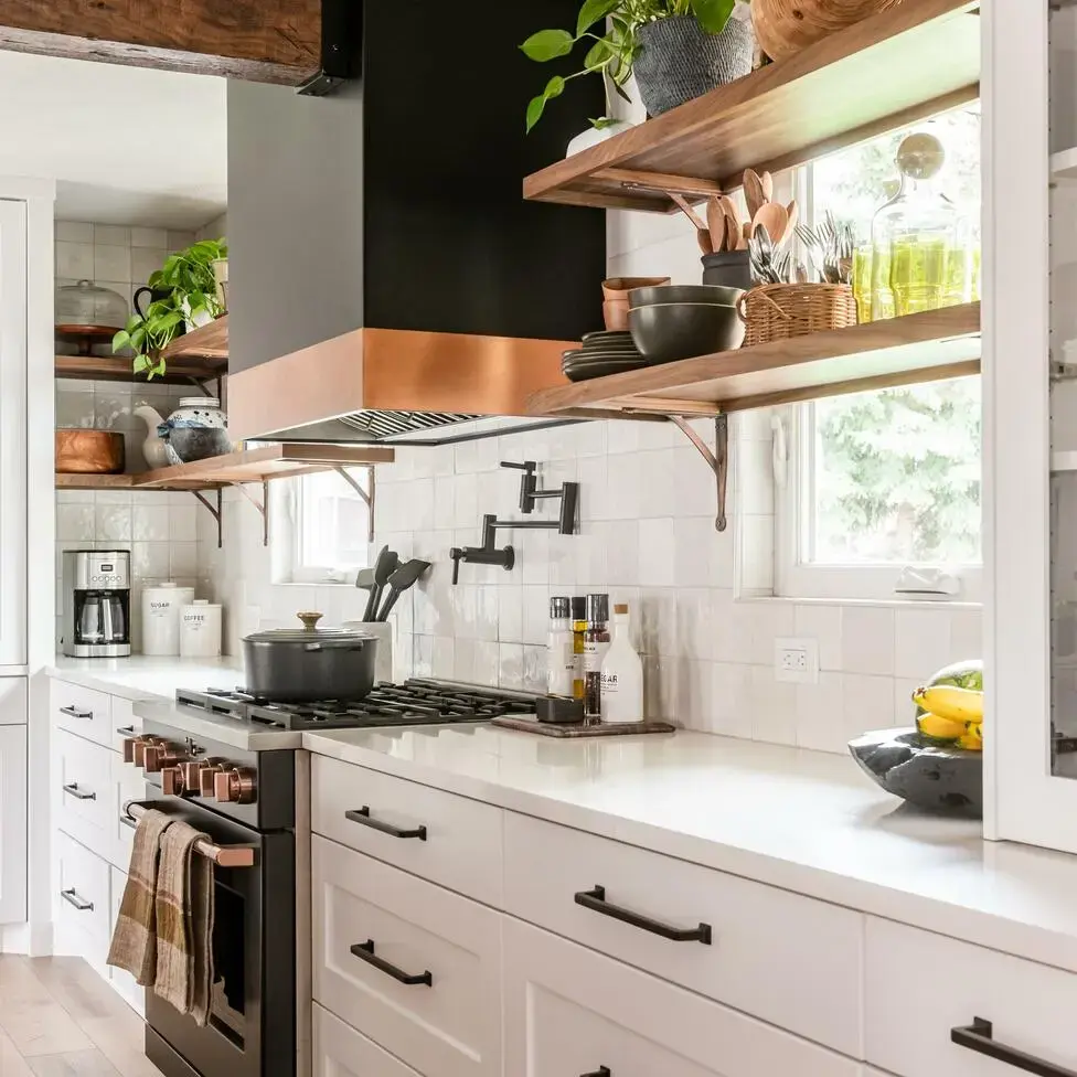 copper kitchen accents in a luxury kitchen remodel 